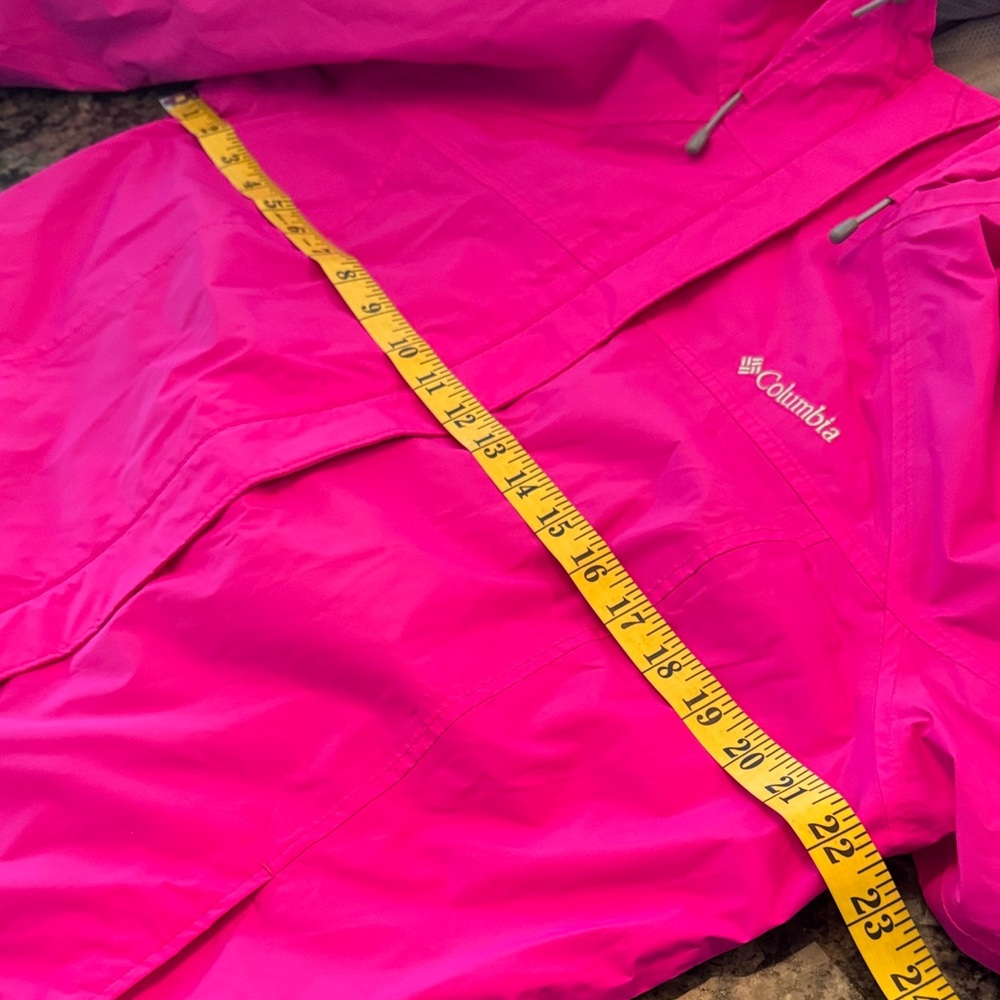 Columbia Women's Omni tech Bright Pink wind or rain Jacket EUC L - Picture 10 of 15
